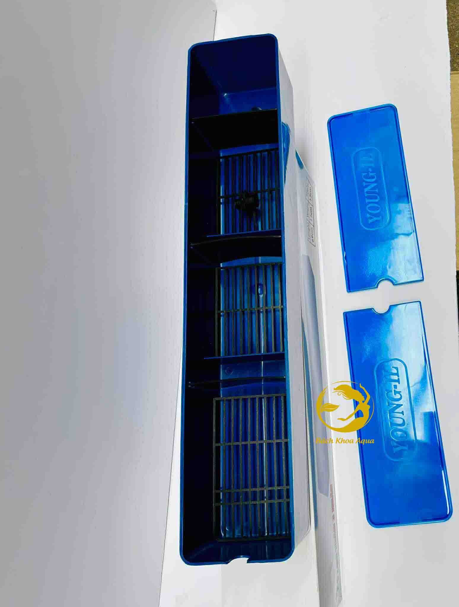 Lọc tràn 3 ngăn bằng nhựa xanh dài 69cm cho bể cá